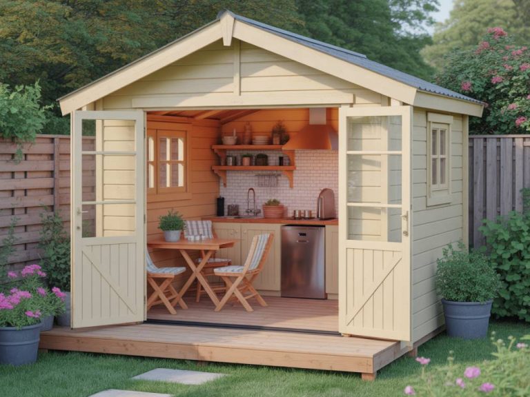 Aménager un abri de jardin en kitchenette d’appoint pour l’été et recevoir en extérieur
