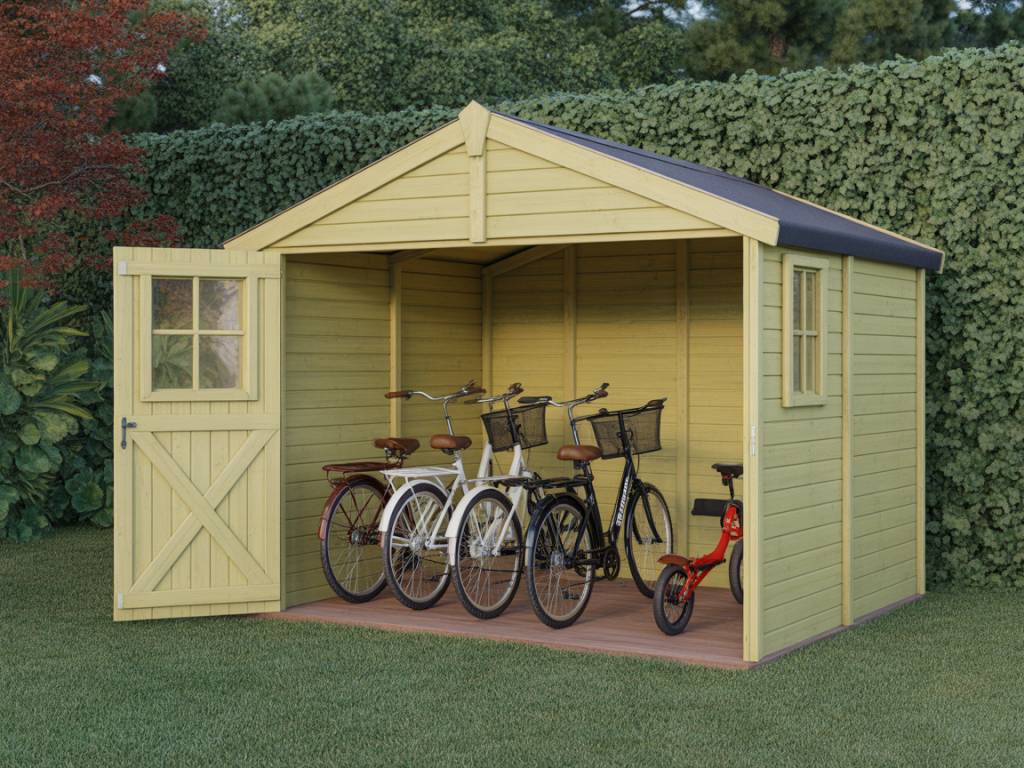 Comment aménager un abri de jardin en espace de stockage pour vélos, trottinettes et équipements de mobilité douce