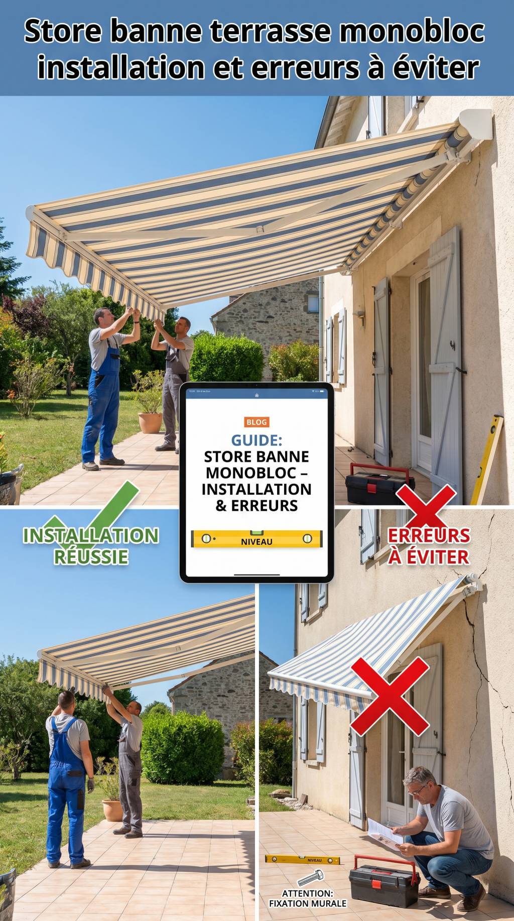 Store banne terrasse monobloc : installation et erreurs à éviter