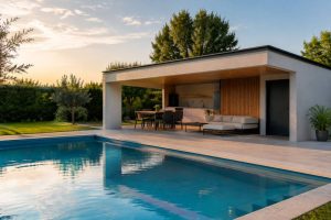 Pool house toit plat beton : guide de construction et réglementation pour un espace extérieur durable