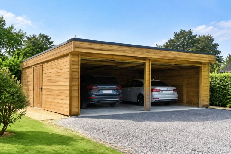 Garage double bois toit plat : guide d’achat et conseils pour bien choisir son abri de jardin